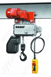 Hadef Professional 62/05E Electric Chain Hoist - with Electric (Motorised) Trolley, Range 125kg to 2,000kg