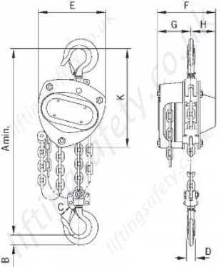 500 3000kg Single Fall Dimensions