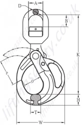 Gripsafe Grade 10 Swivel Eye Hook Dimensions