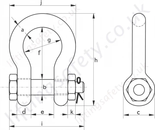G-5163 Polar Shackle Dimensions