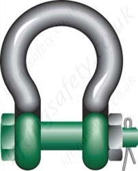 Green Pin G-5163 Polar Bolt Type Bow Shackle - Range from 2000kg to 85 tonne