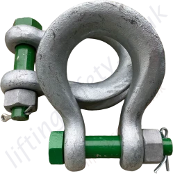Green pin 12.5t P6033 Wide Body Bow Shackle Side View
