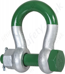 Green Pin G-5263 Bolt Type Bow 'Super Shackles', Range from 3.3 tonne to 175 tonne