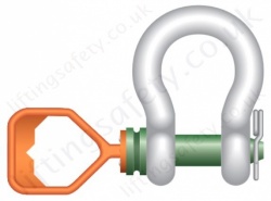Green Pin P-5361D ROV Shackle with Tapered Pin and 'D' Handle - Range 6.5 tonne to 55 tonne
