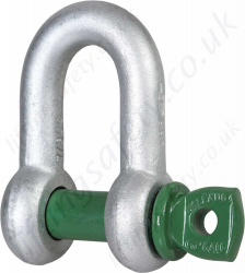 Green Pin G-4151 Standard Screw Pin Dee Shackle, Range from 330kg to 55 tonne