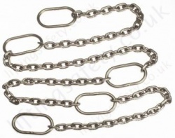 AISI 316 / 316L Stainless Steel Pump Lifting Chain, with Lifting Rings at 1m Intervals, WLL 400kg to 4000kg
