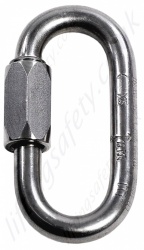 LiftingSafety Stainless Steel Screwed Oval Link, Opening 10mm & 16.5mm