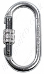 LiftingSafety Double Action Steel Oval Karabiner. Opening 17mm