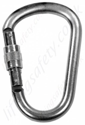 LiftingSafety Double Action Steel Pear Shaped Karabiner. Opening 28mm