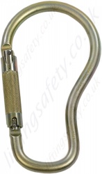 LiftingSafety Large Double Action Steel Scaffold Karabiner. Opening 54mm