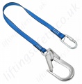 LiftingSafety Restraint Lanyard with Screwgate Karabiner and Scaffold Hook - 5 choices in length from 1m to 2m