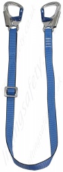 LiftingSafety Adjustable Restraint Lanyard with Double Action Snap Hooks - 1.5m or 2m length