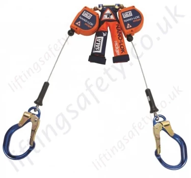 Sala Nano-Lok Edge Twin Leg, Self Retracting Lifelines, 2.5m Cable