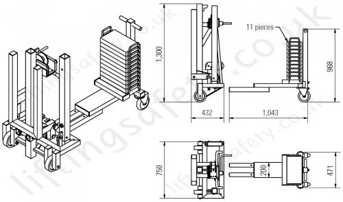 Aluminium Counter Weight Floor Crane Dimensions