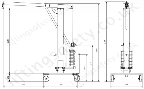 Custom Aluminium Counter Balance Floor Crane Custom Aluminium Counter Balance Floor Crane