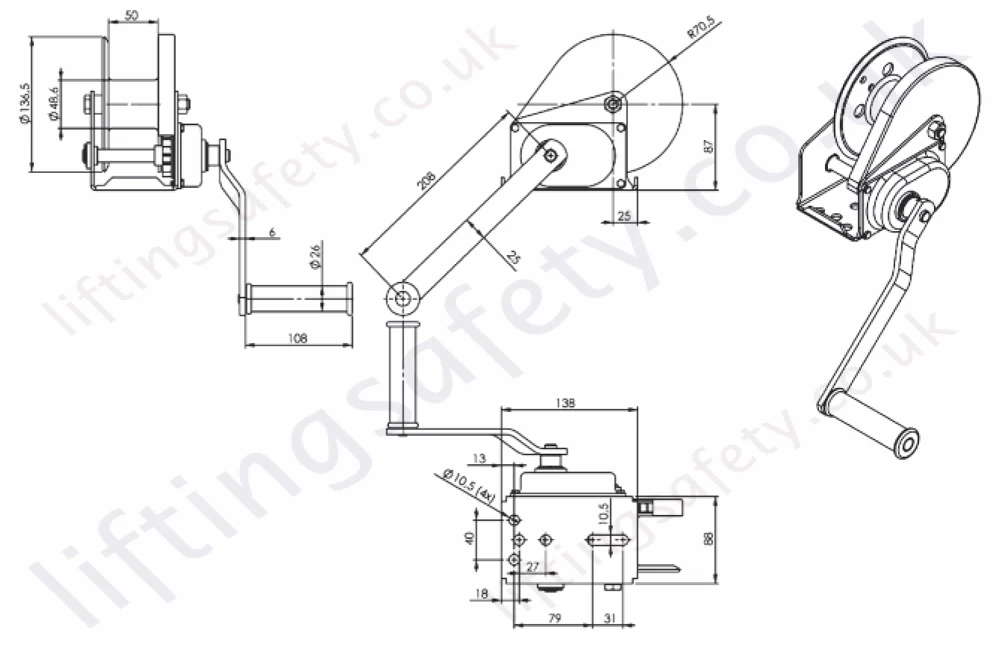 HW200 Spur Gear Winch HW200 Spur Gear Winch