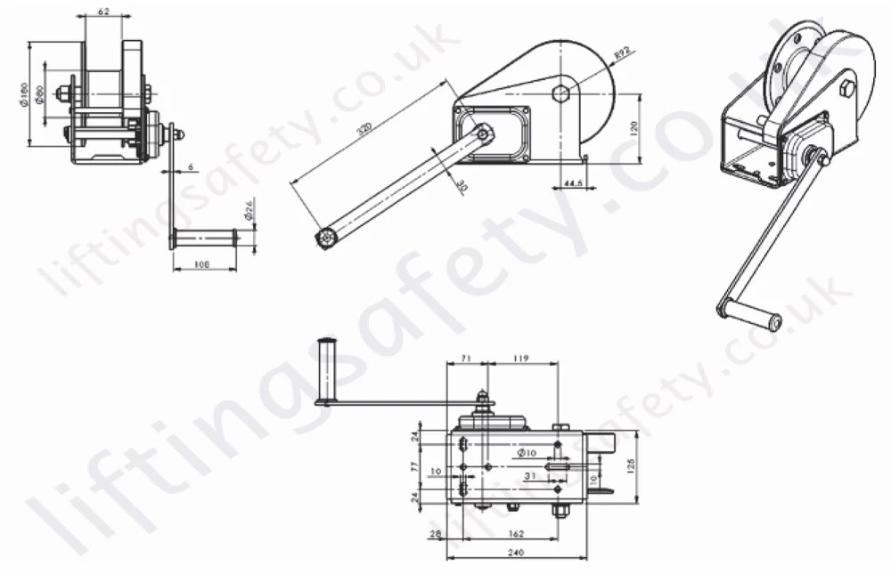 HW800-SS Spur Gear Winch HW800-SS Spur Gear Winch