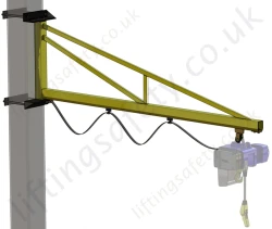 Clamp Mount C-Profile, Over-Braced Swing Jib Crane