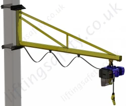 Clamp Mount 'C' Profile, Over-Braced Swing Jib Crane, Range: 80kg to 1000kg