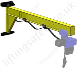 Wall Mount I Beam, Under-Braced Swing Jib Crane