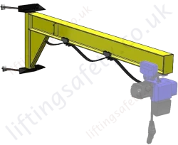 Clamp Mount I Beam, Under-Braced Swing Jib Crane