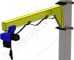 Clamp Mount 'I' Beam Profile, Under-Braced Swing Jib Crane, Range: 80kg to 1000kg