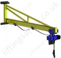 Wall Mount 'I' Beam Profile, Over-Braced Swing Jib Crane, Range: 80kg to 1000kg