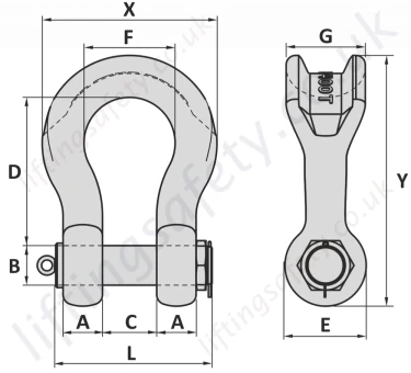 High Tonnage Wide Body Shackle Dimesnions High Tonnage Wide Body Shackle Dimesnions
