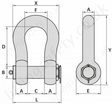 Super Bow Shackle Dimensions