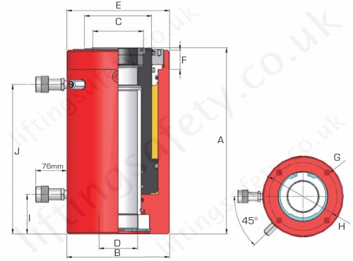 Double Acting Hollow Cylinder Dimensions