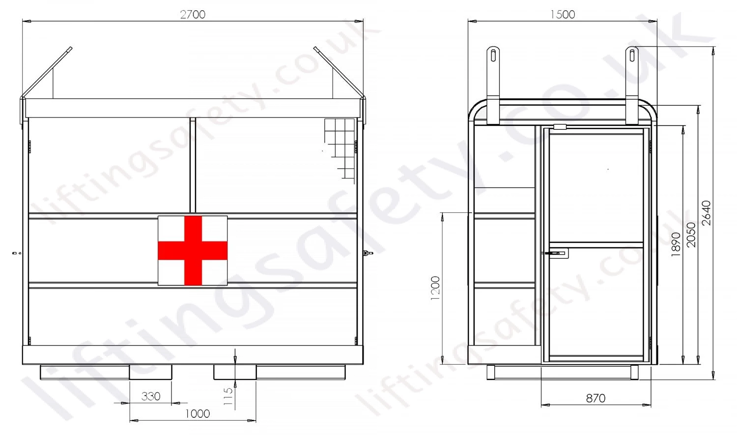 Crane Sling Rescue Cage Dimensions