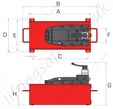 Air Driven Hydraulic Hand Pump Dimensions