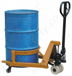 Manually Operated Hydraulic Pallet Truck Style Drum Mover, 250kg Capacity 