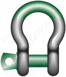 Green Pin G-5261 Screw Pin Type Super Bow Shackle - Range 3.3 to 12.5 tonne