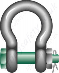 Green Pin Fixed Nut Safety Bow Shackle
