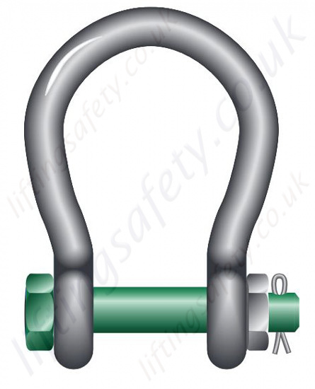 Green Pin Fixed Nut Wide Mouth Bow Shackle
