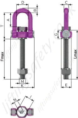 M36-M48 or 1-1/2“ - 2“ - Extended Length Drawing