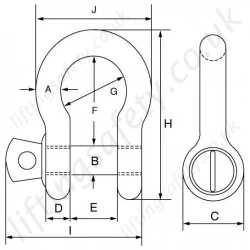 Black Bow Shackle Dimensions Black Bow Shackle Dimensions