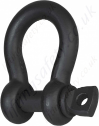Black 'Green Pin' G-4161T Screw Pin Bow Shackles for the Entertainment Industry, Range from 330kg to 8.5 tonne