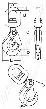 Crosby S13326 Dimensions