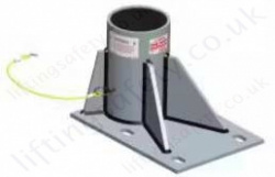 Xtirpa IN-2302 Zinc Plated 102mm Floor Base, for use with the the Xtirpa 1200 Davit Arm