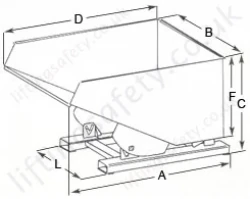 Stainless Steel Skip Dimensional Drawing