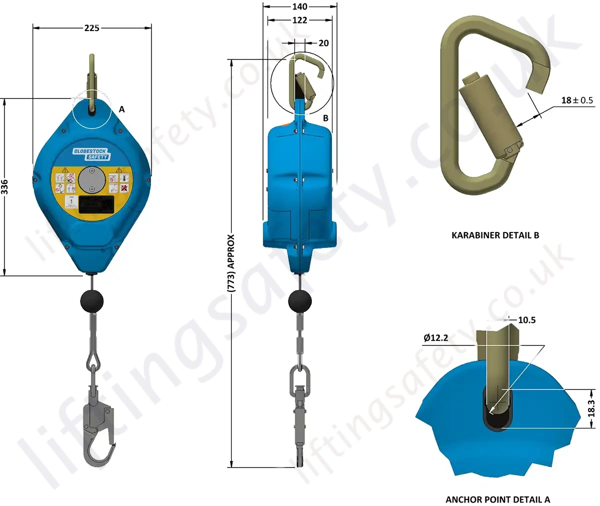 GSE514G, GSE510SSK and GSE514P Dimensions