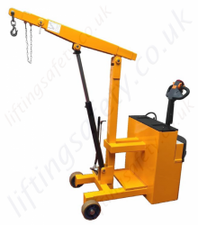 Fully Powered Counter-Balanced Floor Crane - 500kg, 750kg or 1000kg Capacity with Manually Adjustable 3 position Jib and Hook