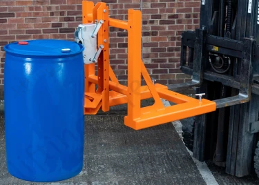 Fully Automatic Fork Mounted Rim-Grip Drum Lifter - 1 or 2 drum options
