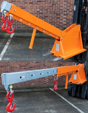 Fork Mounted Height and Length Adjustable Extending Jib - Capacities from 200kg to 5000kg