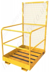 Fork Mounted Man Riding Access Platform Attachment. 1 or 2 Person, and Optional Means of Entry