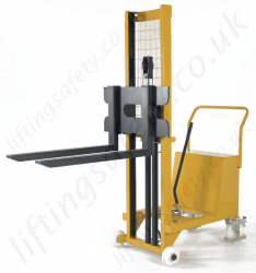 Manual Counterbalanced Workshop Floor Crane with Forks and Mast