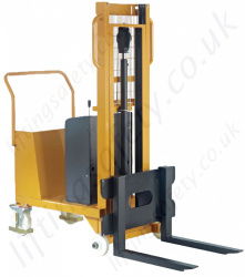 Manual Counterbalanced Workshop Floor Crane with Electric Raise & Lowering Forks and Mast