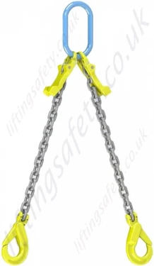 Two-leg Chain Sling with Self-locking Hooks and Shortening Clutches